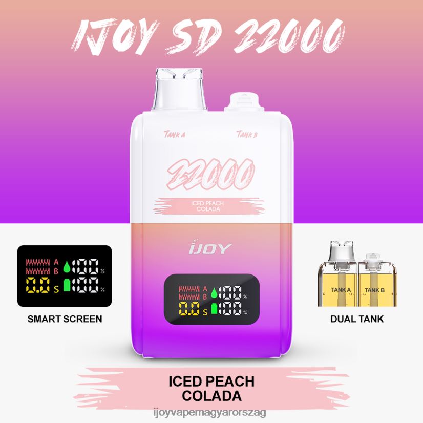 iJOY SD 22000 egyszer használatos Z424R8155 - iJOY Vape Price jeges barack colada